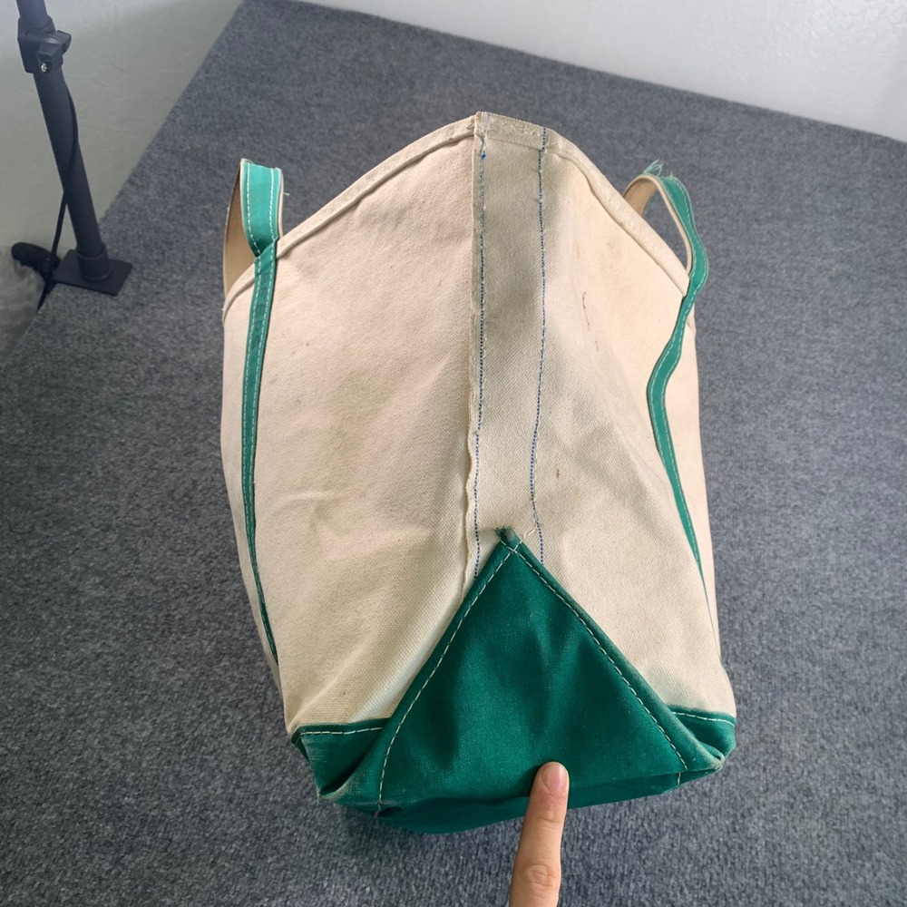 Vintage LL Bean Boat and Tote Canvas Bag Green Large Freeport Maine Beers Tote - Picture 4 of 7
